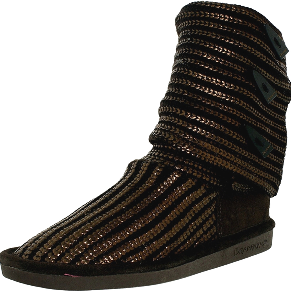 Knit mid calf foldover boots